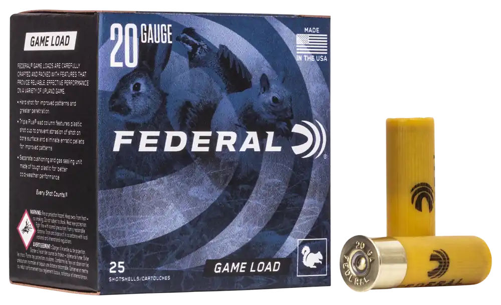Federal Game-Shok Upland 20 Gauge 2.75" 7/8 oz 8 Lead Shot 25 Shells Per Box
