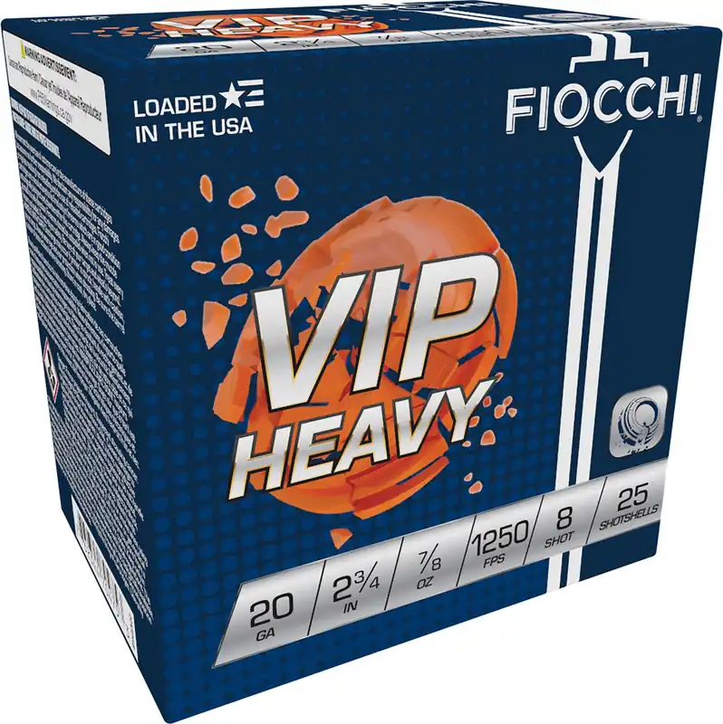 Fiocchi Exacta Target VIP Heavy 20 Gauge 2.75" 7/8 oz 1250 fps 8 Shot 25 Bx