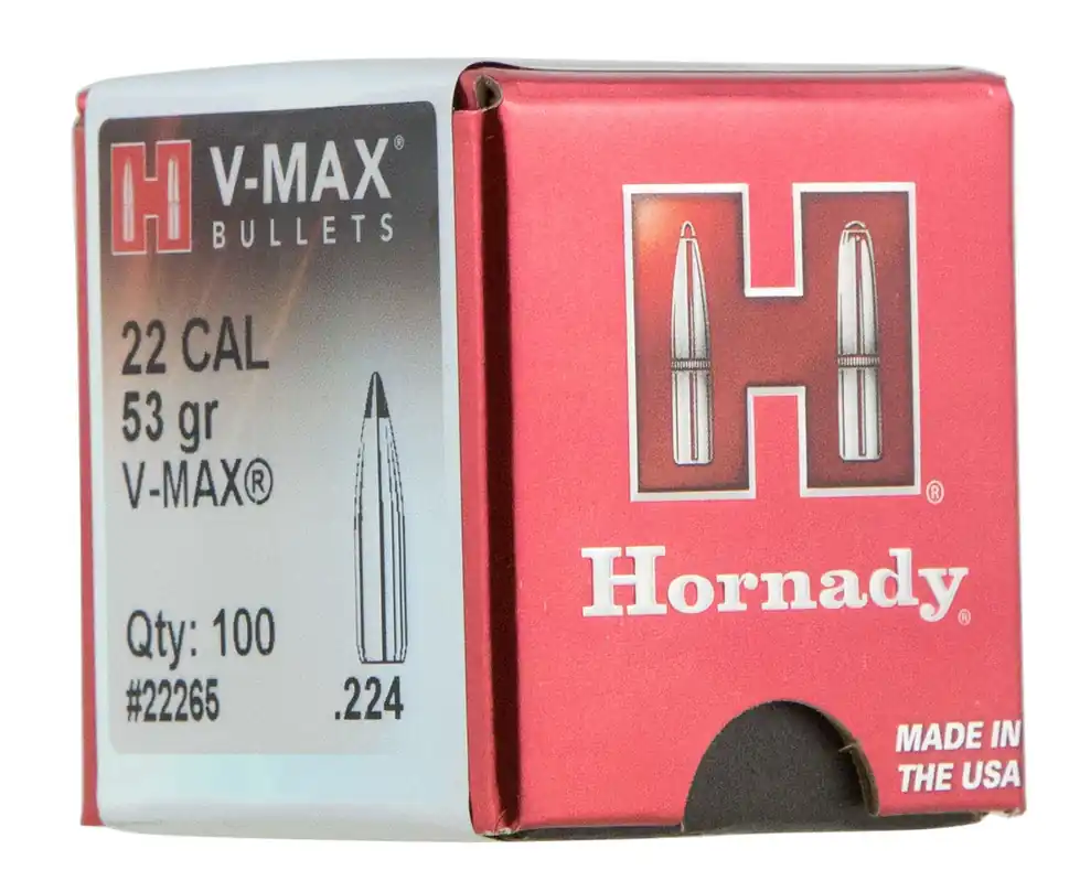 Hornady V-MAX 22 Cal .224 53 Gr. 100/Box