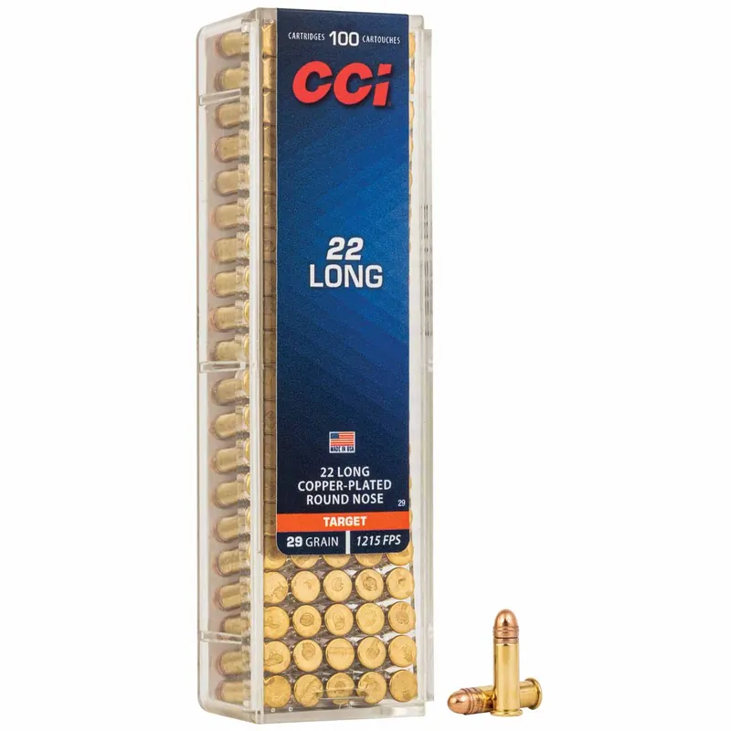 CCI Target 22 Long 29 Gr. 1215 fps Copper-Plated Round Nose 100/Box
