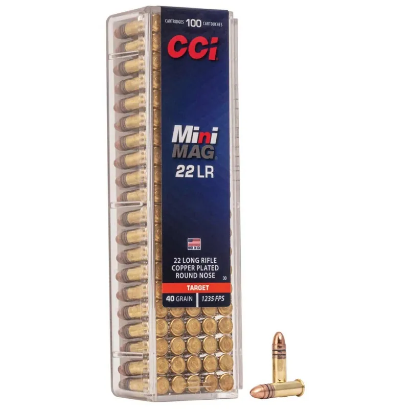CCI Mini-Mag 22 LR 40 Gr. Copper-Plated Round Nose 100 Rounds