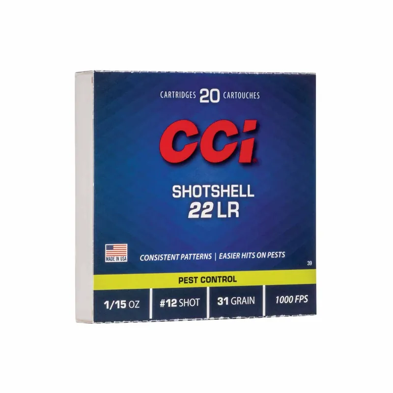 CCI Pest Control Shotshell 22 LR 31 Gr. 1000 fps 12 20/Box