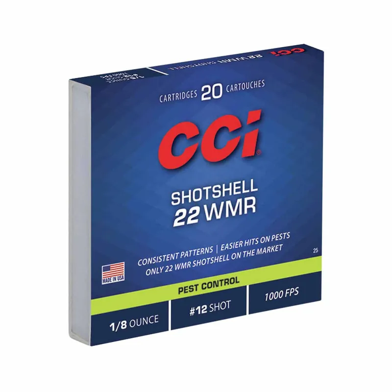 CCI Pest Control Shotshell 22 WMR 52 Gr. 1000 fps 12 Shot 20/Box
