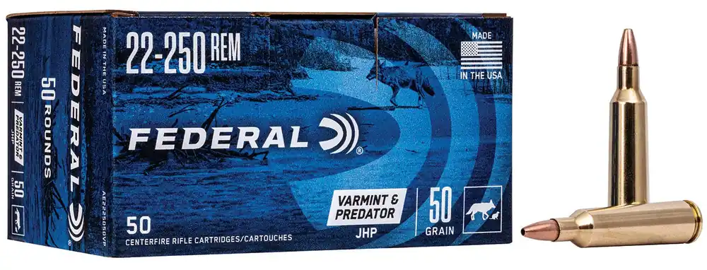 Federal American Eagle Varmint & Predator 22-250 Rem. 50 Gr. JHP 50/Box