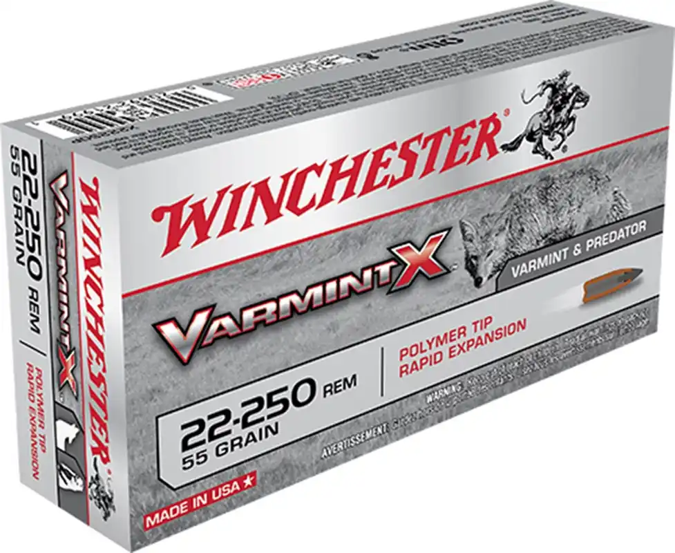 Winchester Varmint X 22-250 Rem. 55 Gr. Polymer Tip Rapid Expansion 20/Box
