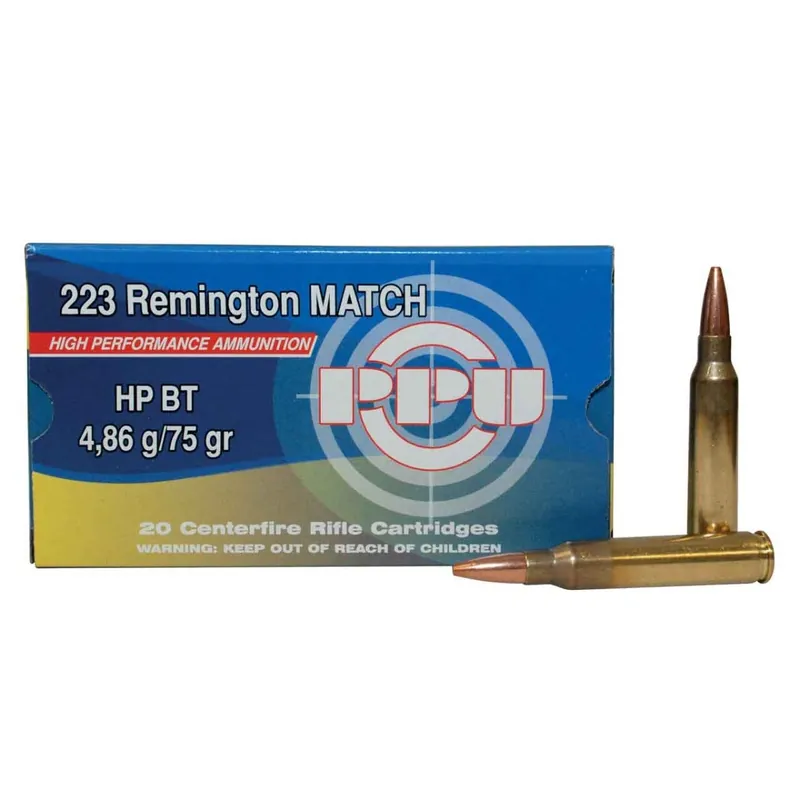 PPU 223 rem 75gr HPBT Match 20rd