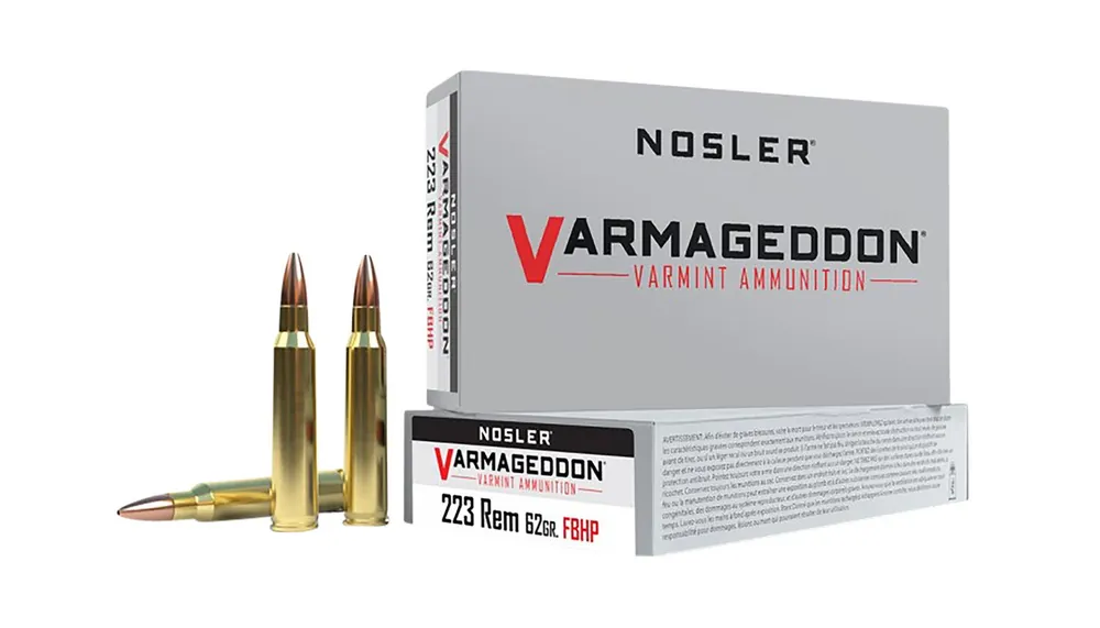 Nosler Varmageddon 223 Rem. 62 Gr. Flat Base Hollow Point 20/Box