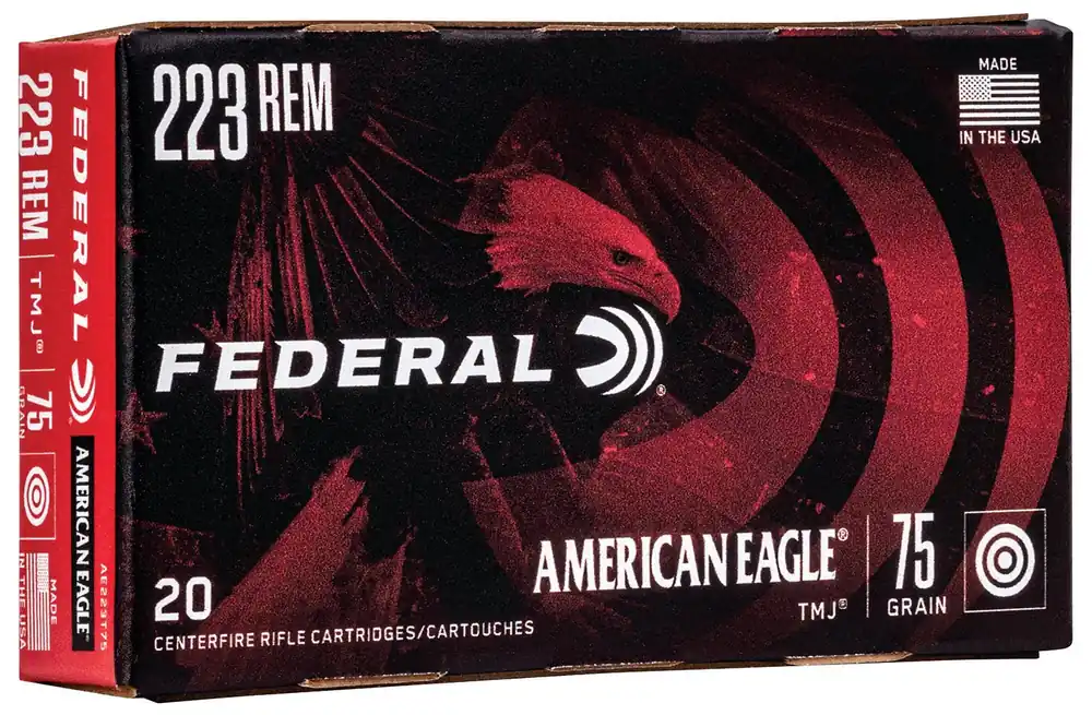 Federal American Eagle 223 Rem. 75 Gr. Total Metal Jacket 20/Box