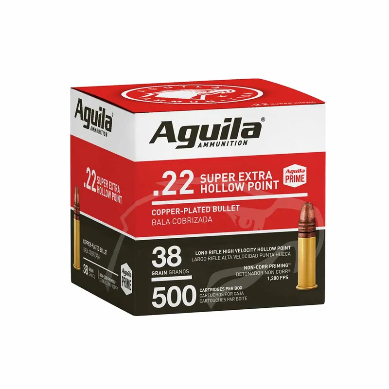 Aguila Super Extra High Velocity 22 LR 38 Gr. (CPHP) 500/Box
