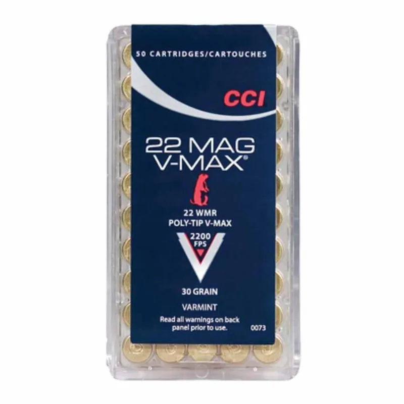 CCI Varmint 22 WMR 30 Gr. 2200 fps Hornady V-Max 50/Box