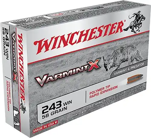 Winchester Varmint X 243 Win. 58 Gr. Polymer Tip Rapid Expansion 20/Box