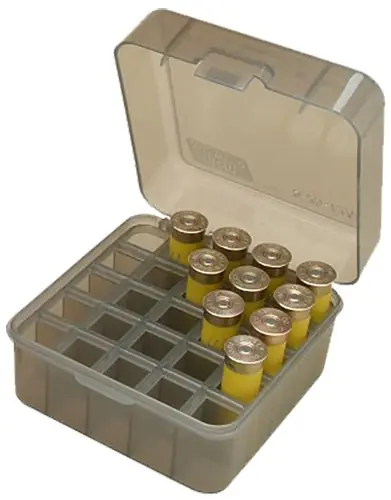 MTM Case-Gard Dual Gauge Shotshell Case Shotgun Clear Smoke Polypropylene 25rd