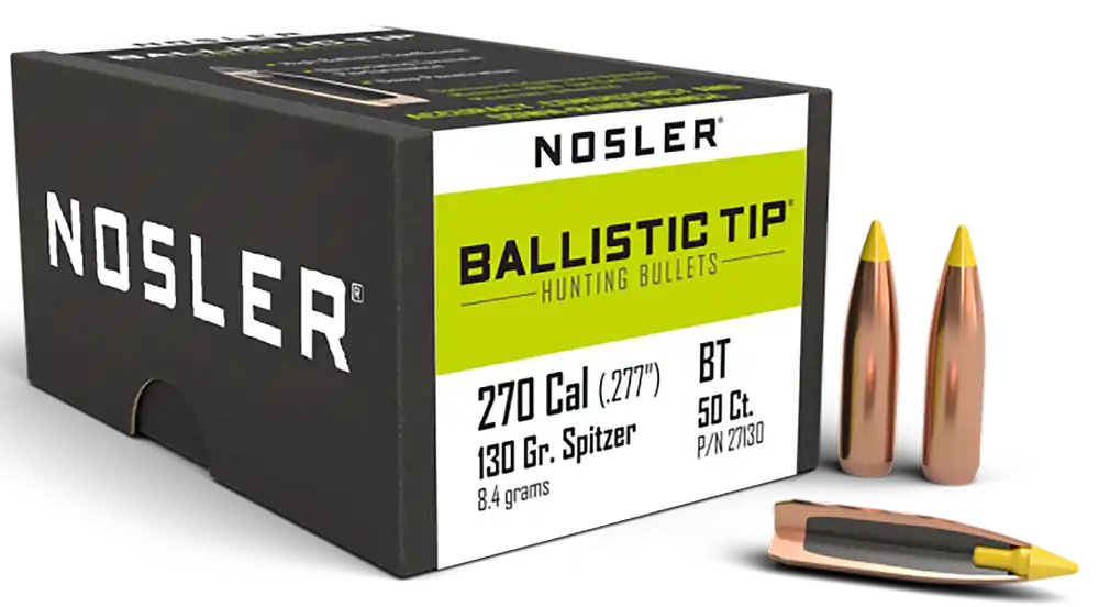 Nosler Ballistic Tip 270 Win 130 gr Spitzer 50/Box 27130