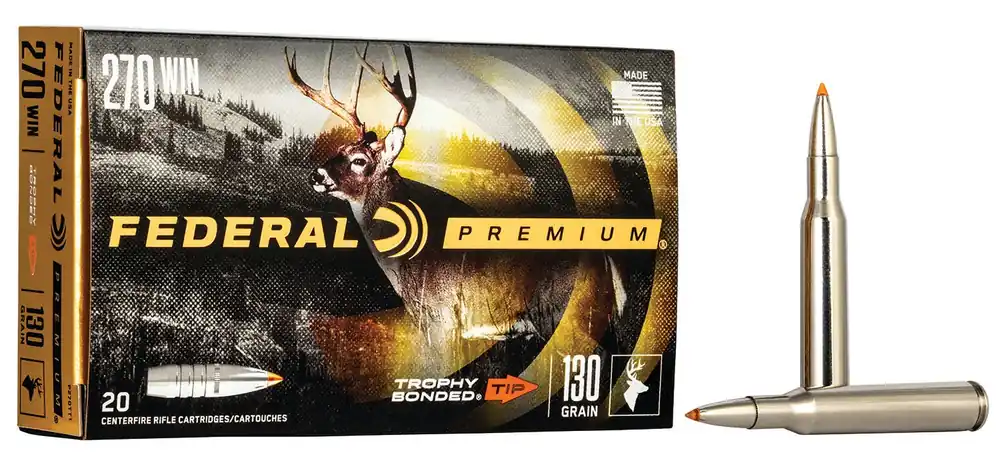 Federal Premium 270 Win 130 gr Trophy Bonded Tip 20 Per Box P270TT1