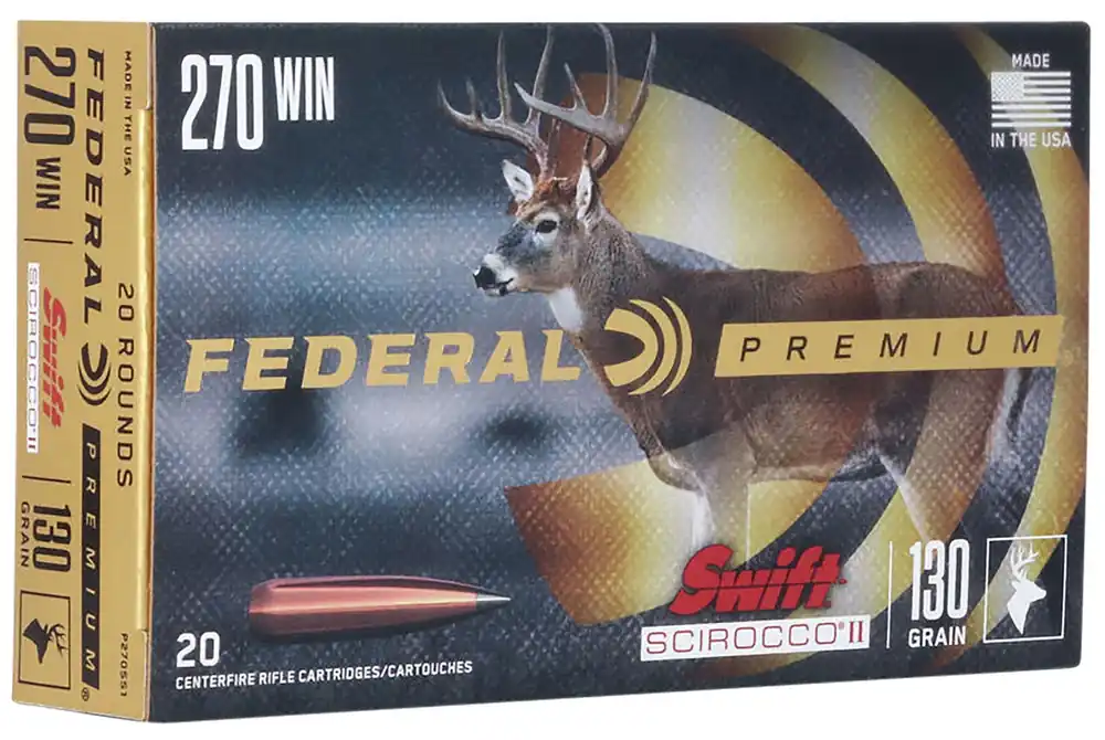 Federal Premium 270 Win. 130 Gr. Swift Scirocco II 20/Box