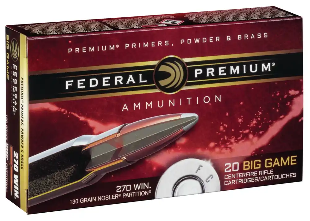 Federal Premium 270 Win. 130 Gr. Nosler Partition 20/Box