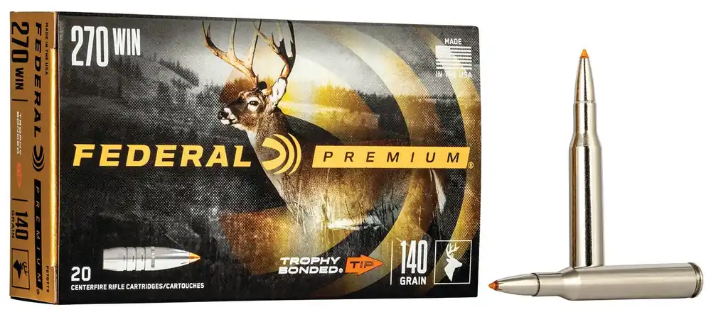 Federal Premium 270 Win 140 gr Trophy Bonded Tip 20 Per Box P270TT3