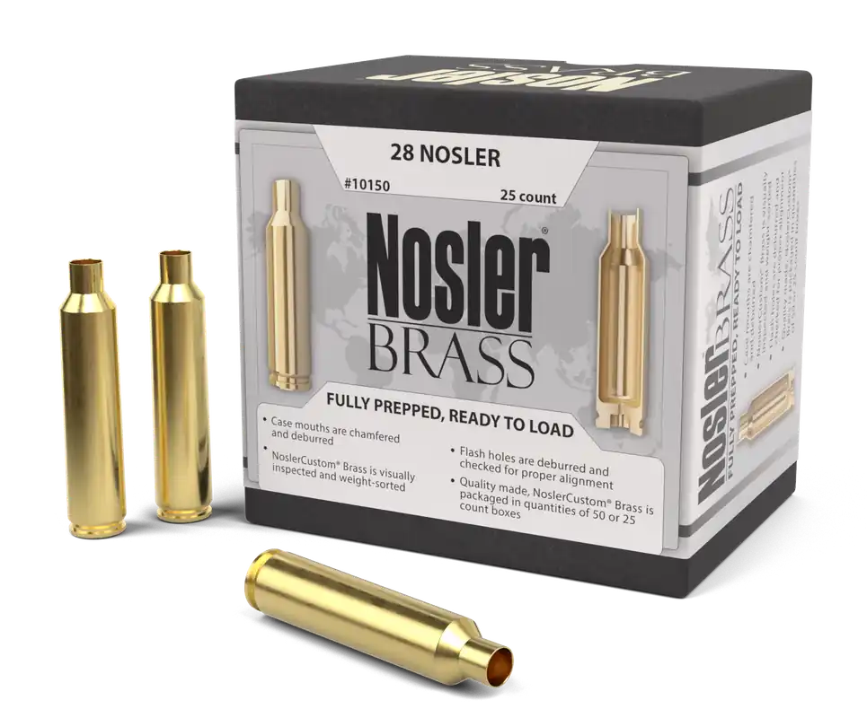 Nosler Premium Brass Unprimed Cases 28 Nosler Rifle Brass