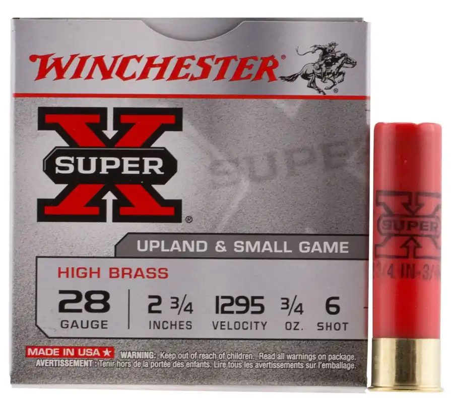 Winchester Super X High Brass Heavy Game Load 28ga 2-3/4" 3/4 OZ 6 Lead Shot