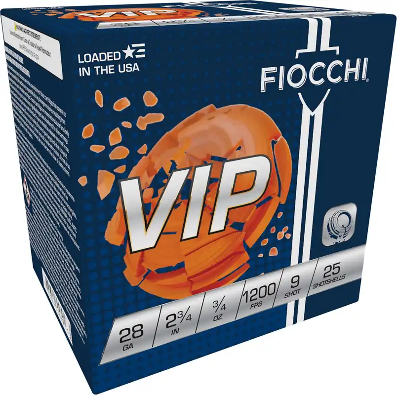 Fiocchi Exacta Target VIP 28 Gauge 2.75" 3/4 oz 1200 fps 9 Shot 25 Bx