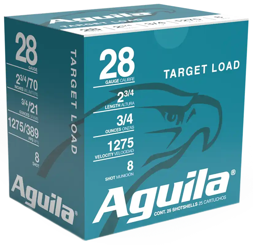 Aguila Target Load Competition Shotshells 28ga 2-3/4" 3/4 oz 8 Lead Shot 25 Shells Per Box