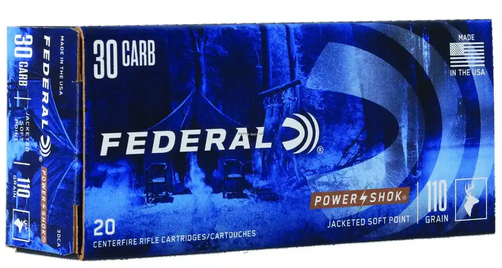 Federal Power-Shok Rifle Ammo 30 Carbine SP RN 20 Rounds 30CA
