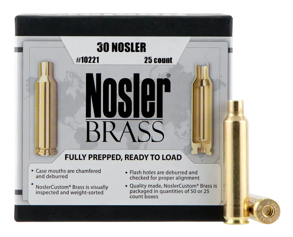 Nosler Premium Brass Unprimed Cases 30 Nosler Rifle Brass