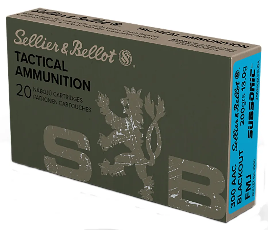 Sellier & Bellot Rifle 300 Blackout 200 Gr. FMJ Subsonic 20/Box