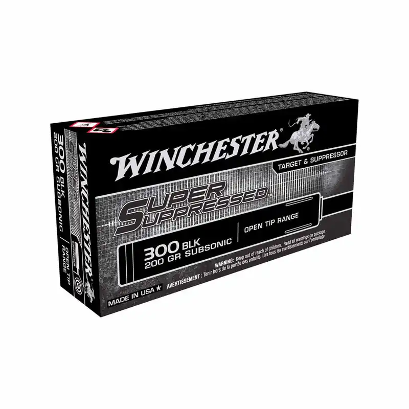 Winchester Super Suppressed 300 Blackout 200 Gr Open Tip Range 20 Rounds