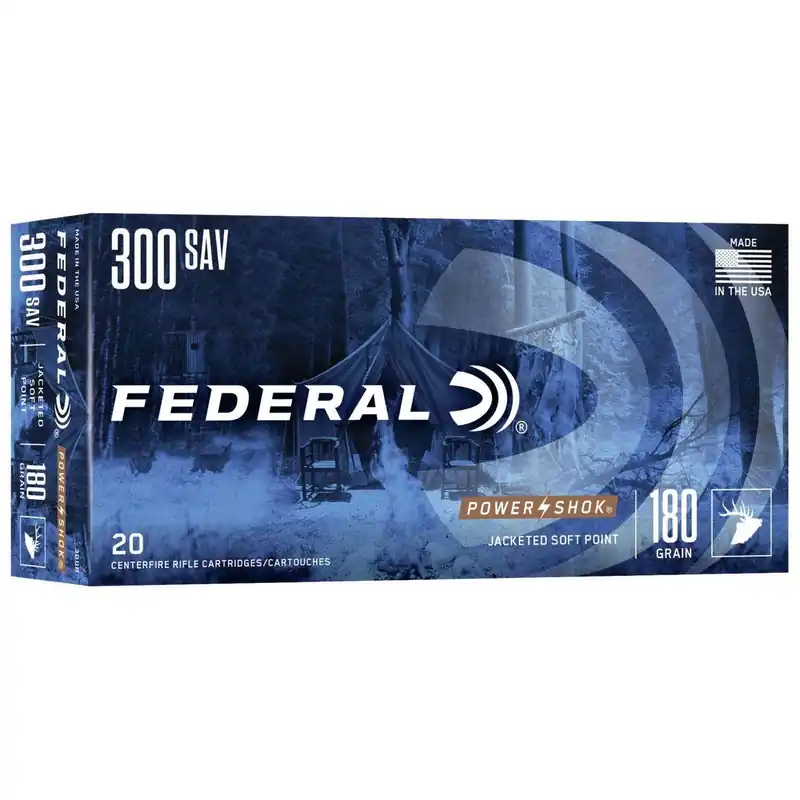 Federal Power-Shok 300 Savage 180 gr Jacketed Soft Point (JSP) 20 Rds 300B