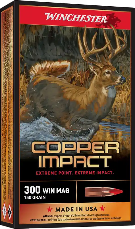 Winchester Copper Impact 300 Win Mag 150 Gr. Copper Extreme Point Lead-Free 20/Box