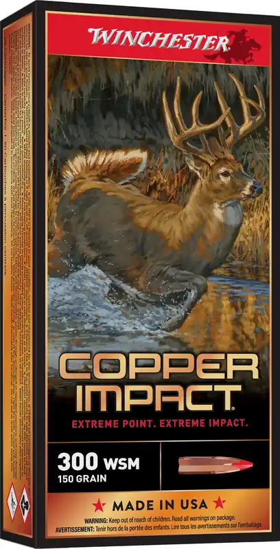 Winchester Ammo Copper Impact 300 WSM 150 Gr. Copper Extreme Point Lead Free 20/Box