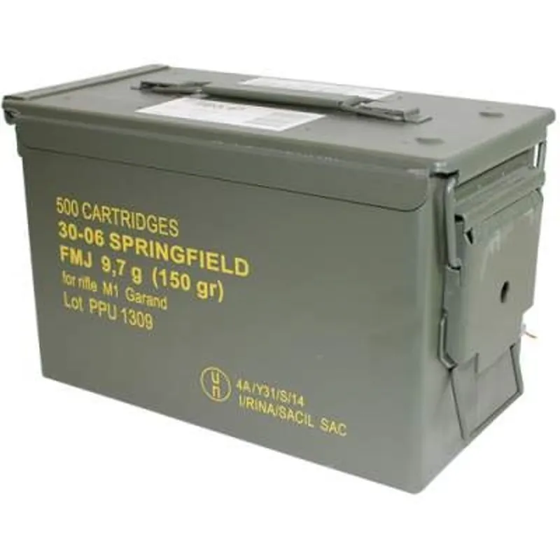PPU Standard Rifle 30-06 Springfield 150 Gr. FMJ 500/Case