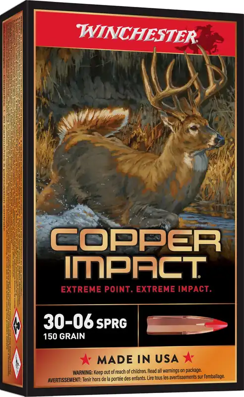 Winchester Copper Impact 30-06 Springfield 150 Gr. Copper Extreme Point Lead-Free 20/Box