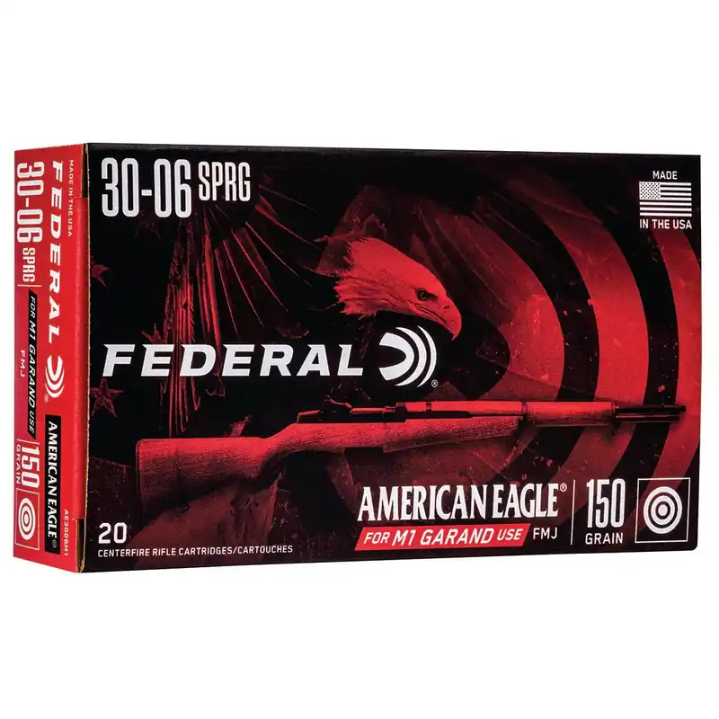Federal American Eagle M1 Grand 30-06 Springfield 150 gr 2740 fps Full Metal Jacket (FMJ) 20/Box