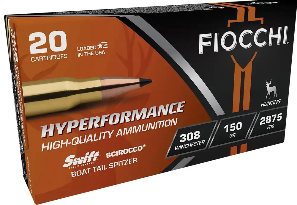 Fiocchi Hyperformance 308 Win 150 Gr. Swift Scirocco II Bonded 20/Box