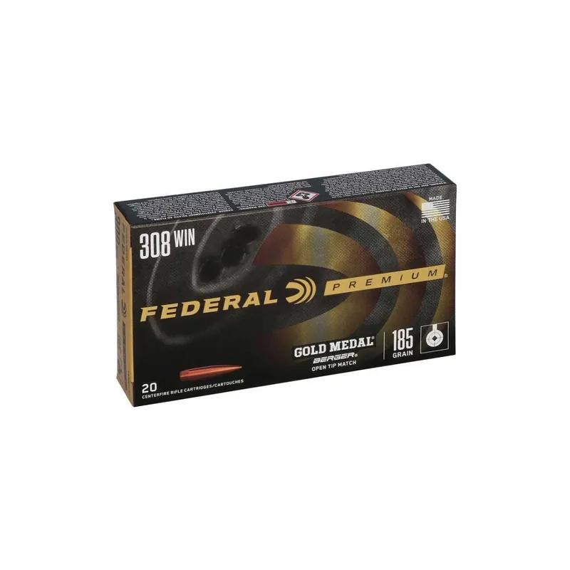 Federal gold medal 308 WIN 185GR Berger 20rd