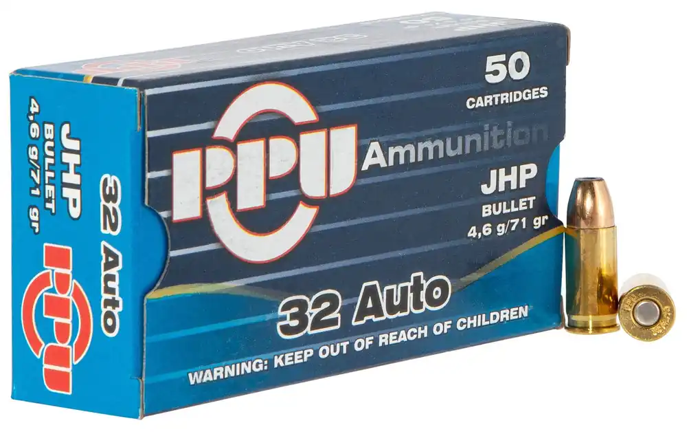 PPU PPD32A Defense Pistol Ammo 32 Auto, JHP, 71 Gr, 50 Rnd