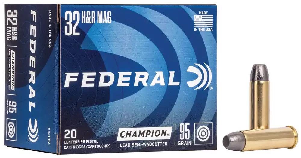 Federal C32HRA Champion Target Pistol Ammo 32 H&R Magnum, Lead SWC