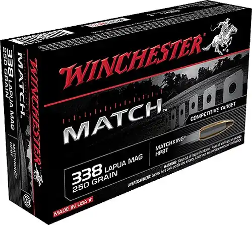 Winchester Match 338 Lapua 250 Gr. Sierra MatchKing BTHP 20/Box