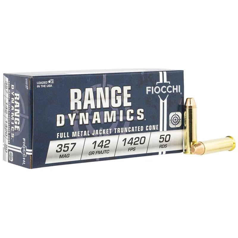 Fiocchi Range Dynamics 357 Mag 142 gr Full Metal Jacket Truncated-Cone (TCFMJ) 50/Box