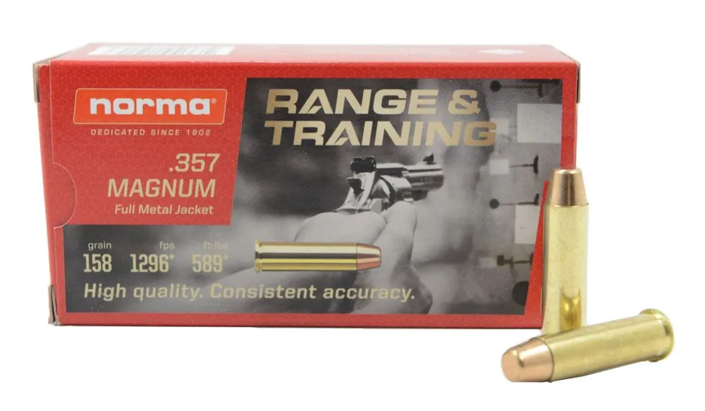Norma Range Pistol Ammo .357 Mag FMJ 158 GR 50 Rounds 620640050