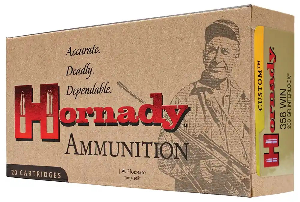 Hornady Custom 358 Win. 200 Gr. InterLock Spire Point 20/Box