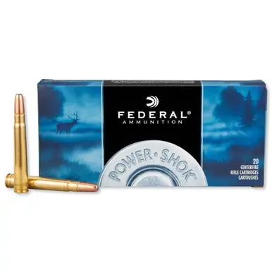 Federal Premium Power-Shok .375 H&H Magnum 270 Grain Jacketed Soft Point Centerfire Rifle Ammunition 375A for Medium Game 375A