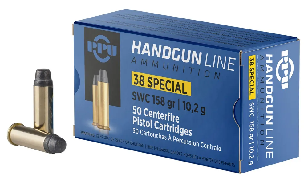 PPU PPH38SS Pistol Ammo 38 Special SWC 158gr