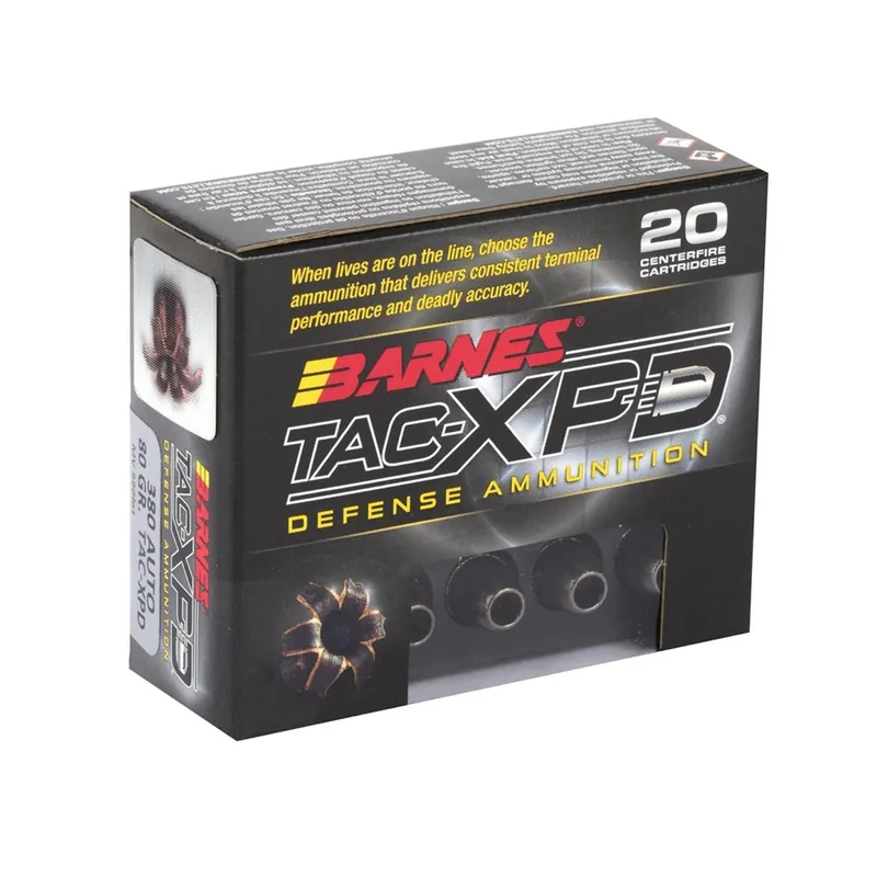Barnes Bullets TAC-XPD Defense 380 ACP HP 80 Gr 20/Box