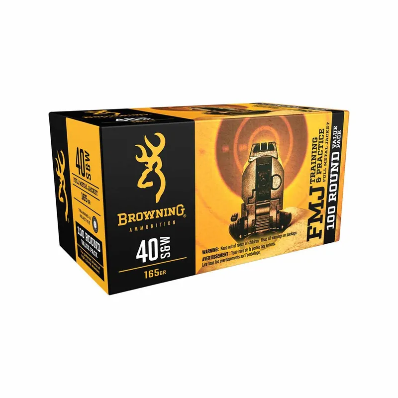 Browning BPT Performance Target 40 S&W 165 Gr 1020 fps Full Metal Jacket 100/Box
