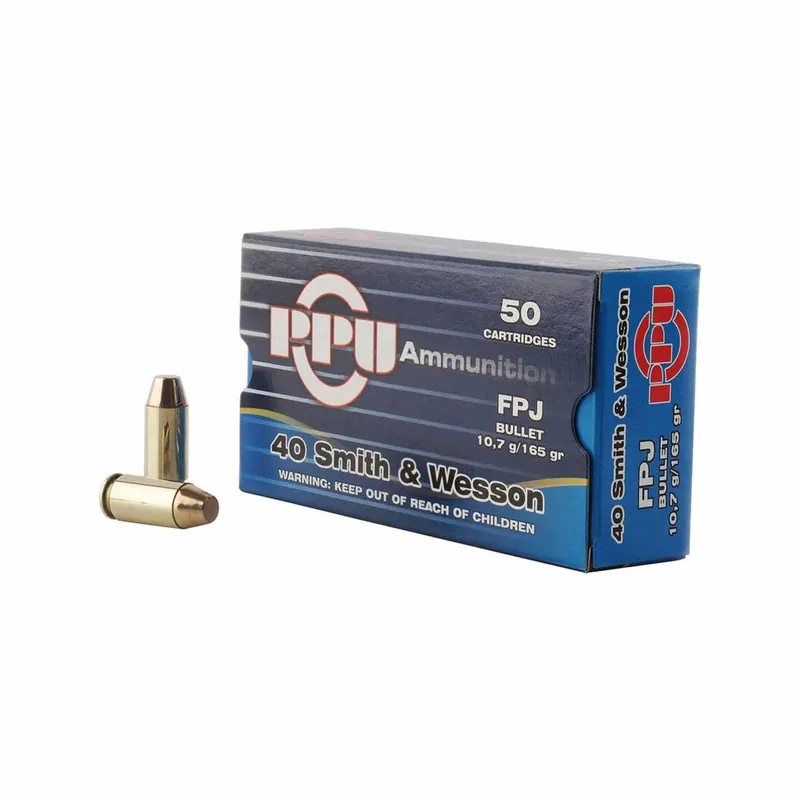 PPU 40 S&W 165gr FPJ 50rd Box