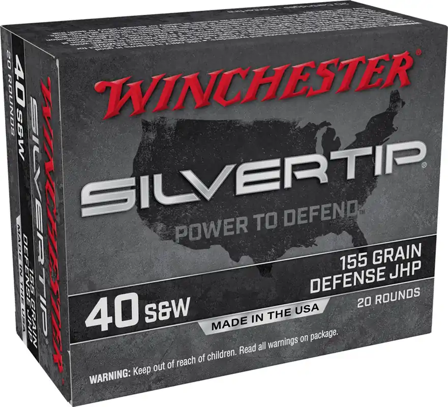 Winchester Ammo Silvertip 40 S&W 155 gr Silvertip Jacket Hollow Point 20 Per Box