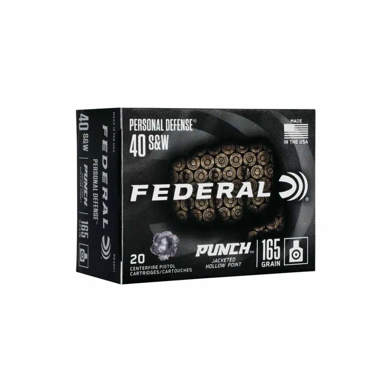 Federal 40S&W 165gr Punch JHP 20rd